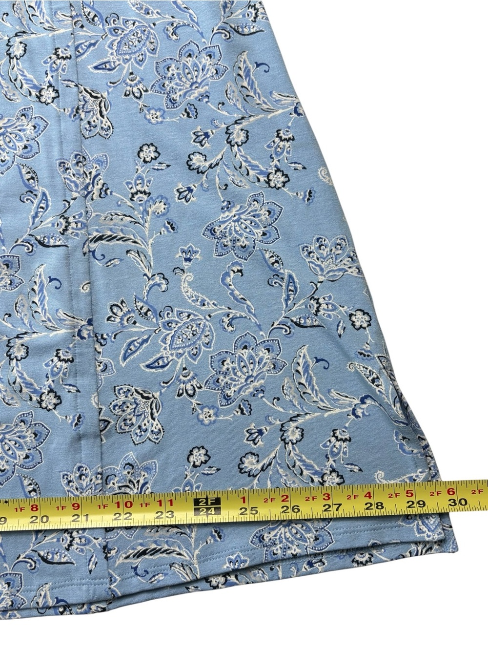 J. Jill Wearever Blue Floral Paisley V-Neck 3/4 Sleeve Tunic Top Size XL - Picture 6 of 10